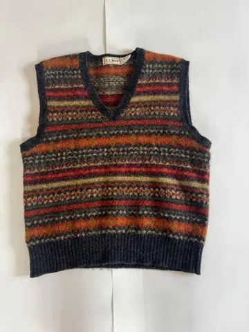 L.L.Bean 셰틀랜드 울 니트 베스트 올 패턴 빈티지