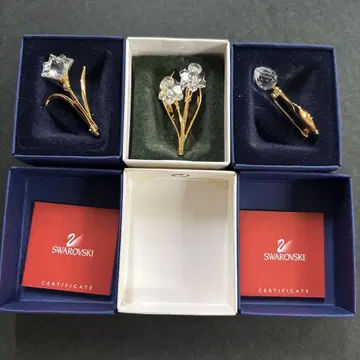 Swarovski 꽃 브로치 3세트