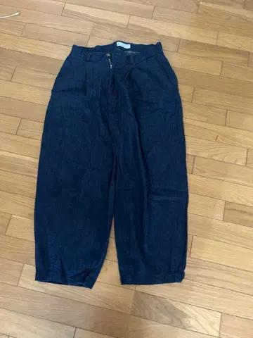 DENIM & MILITARY 다크 블루 와이드 팬츠