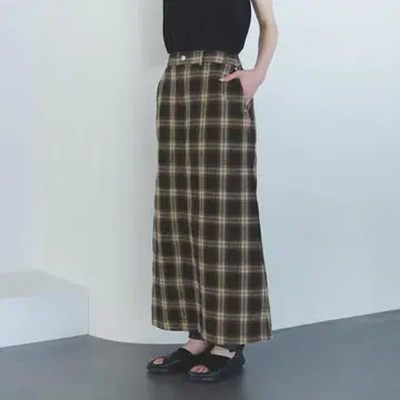 호보니치 o2 롱 스커트 브라운 체크