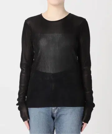 plage Flocky Mesh 롱T 블랙
