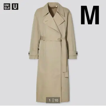 UNIQLO U 2021 유니클로 유 트렌치코트 M 카키 레인보우색