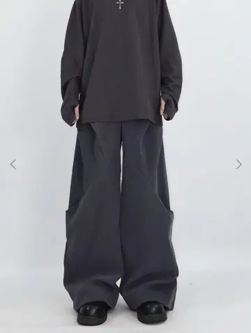 uglyhot 변형 와이드 슬랙스 그레이