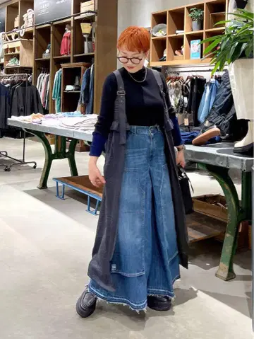 니코앤드 DOUBLEKNEE DENIM M 사이즈 와이드 팬츠
