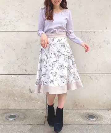 MISCH MASCH 플로키 꽃무늬 스커트