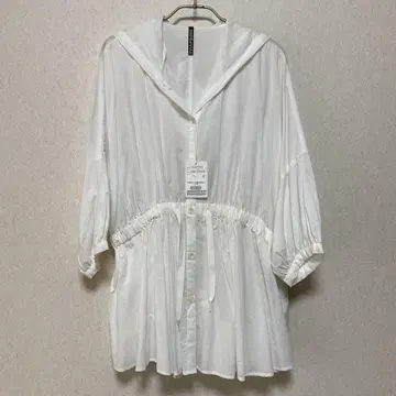 플라보아 후드 부착 블라우스 겉옷