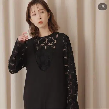 슬로브 이에나 habi Flower 블라우스 블랙 미사용