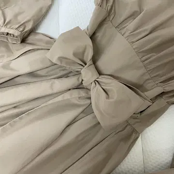 And Couture 베이지 랩 드레스 롱 원피스