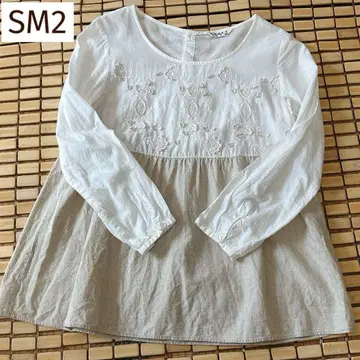 SM2 자수 절개 튜닉 린넨 블라우스 셔츠