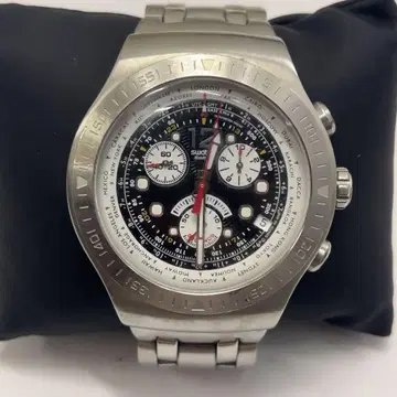 Swatch 크로노그래프 손목시계 블랙/실버