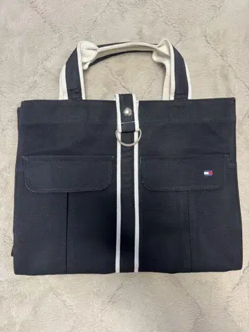 Tommy Hilfiger 토트백 블랙 스트라이프