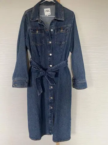 ZARA 데님 원피스 L 사이즈 허리 벨트 포함