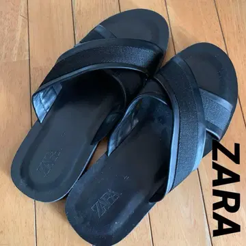 ZARA 블랙 슬라이드 샌들 41