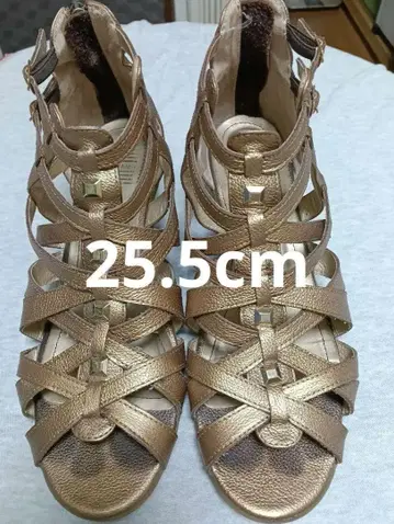 빅 사이즈 25.5cm 글래디에이터 브론즈 웨지힐