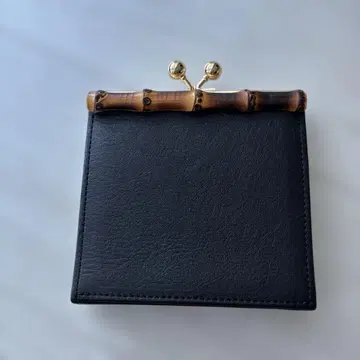 POMTATA 대나무 핸들 블랙 코인 케이스