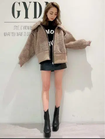 보아 자켓 베이지 집업