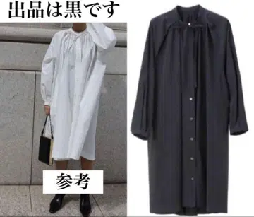 택 포함 MACHATT 리본 턱 셔츠 드레스 원피스 셔츠 블랙