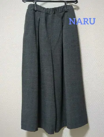 [ 착용 3회 ] NARU 글렌체크 와이드 팬츠