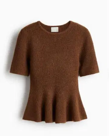 H&M 리브 니트 페플럼 상의 S 사이즈