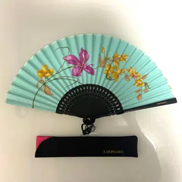 LEONARD 꽃무늬 부채 케이스 포함 새상품