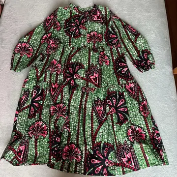 아프리카 천 티어드 원피스