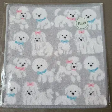 [ 완판 ] 페이러 손수건 복슬복슬 강아지 실버 그레이