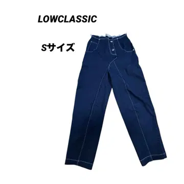 새상품급 [로우 클래식] 데님 청바지 화이트 스티치 블루 S 사이즈