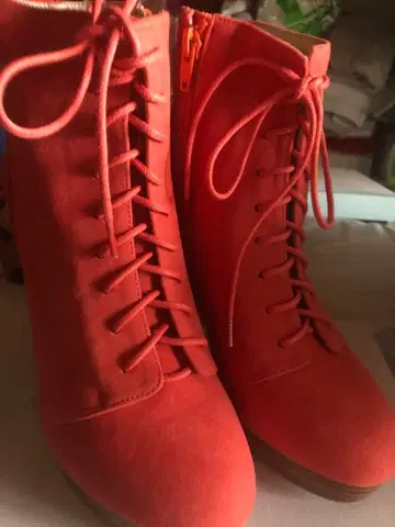 새상품 MERCURY DUO 레드(오렌지 계열) 부츠 사이즈 36