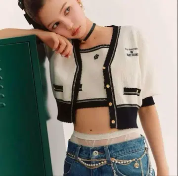 LILY BROWN x MARY QUANT 데이지 모티브 니트 가디건