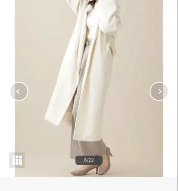 새상품급 나노 유니버스 아이보리 후드 부착 오버코트 36