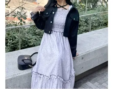 안미르 플로키 도트 셔링 원피스 라벤더 콘노 아야카