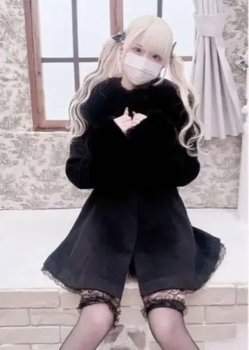 MARS 이모짱 콜라보 비쥬 플레어 롱 코트 black