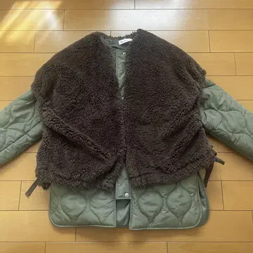 퀼팅 베스트 카키