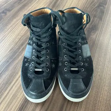 JIMMY CHOO 블랙 하이컷 스니커즈
