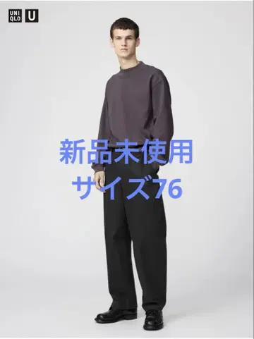 UNIQLO U 와이드 핏 치노 블랙 76