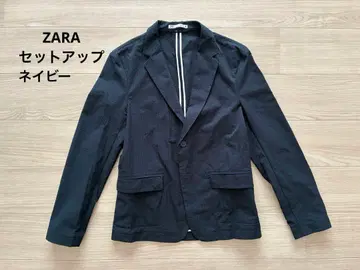 가격 인하 가능! [ZARA] 네이비 시어서커 셋업 EUR S 사이즈