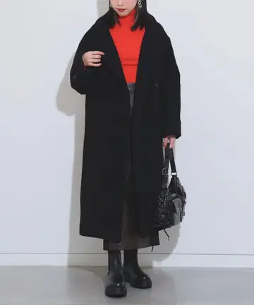 블랙 오버 사이즈 롱 코트