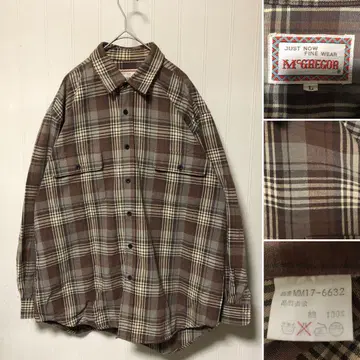 60s 복각 McGREGOR 맥그리거 브라운 계열 체크 셔츠