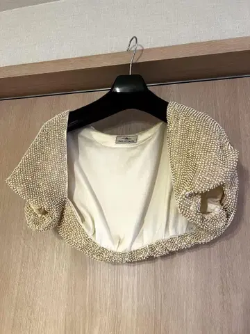 GRACE CONTINENTAL 골드 비즈 숄 브라이덜 케이프