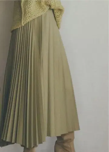 CLANE 믹스 플리츠 비대칭 스커트