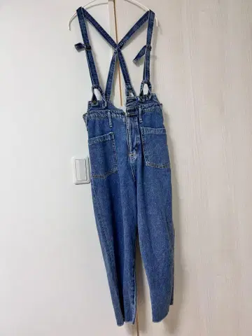 SOMETHING 서스펜더 오버롤 데님 블루