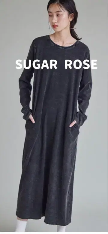 SUGAR ROSE 애시드 가공 백 슬릿 원피스