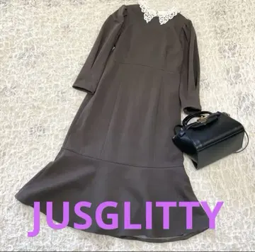 jusglitty 저스길리티 원피스 차콜 옷깃 결혼식 M