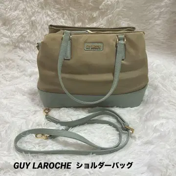 GUY LAROCHE 숄더백 베이지와 민트 그린