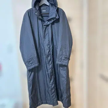 ISSEY MIYAKE MEN 후드 부착 롱 코트