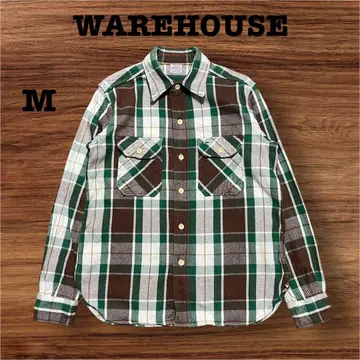 WAREHOUSE 웨어하우스 헤비 체크 플란넬 셔츠 M 그린