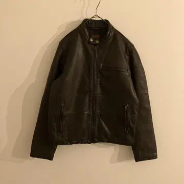 GAP 갭 천연 가죽 소가죽 브라운 싱글 라이더 자켓