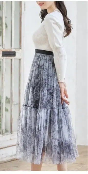 toccocloset 토와 드 주이 프린트 튤 캉캉 스커트