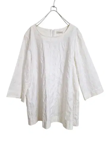 와코루 러브 바디 자카드 상의 화이트 신축성 있음 빅 사이즈