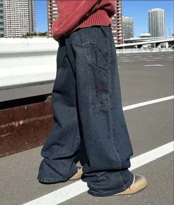 인디고 블루 배기 데님